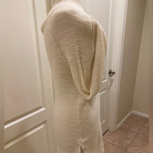 Size L Free People Beige button down sheer sweater - Picture 3 of 5